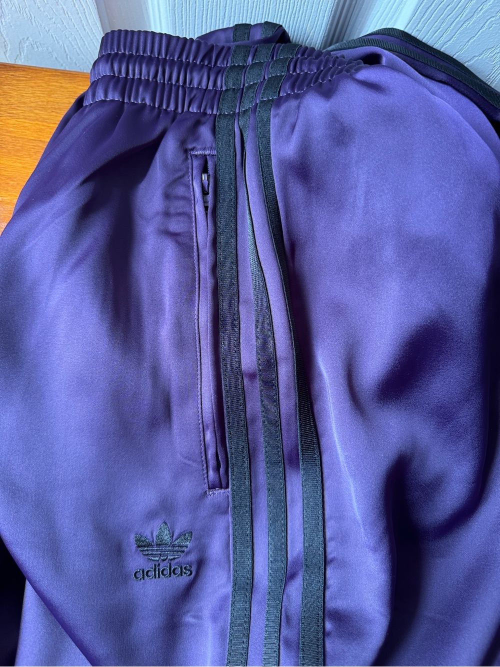 Adidas ADICOLOR SATIN WIDE LEG TRACK PANTS - Picture 14 of 14